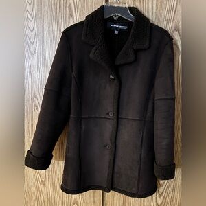 Weatherproof Brown Suede Faux Shearling Woman Coat